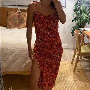 Free People Red Paisley Dress